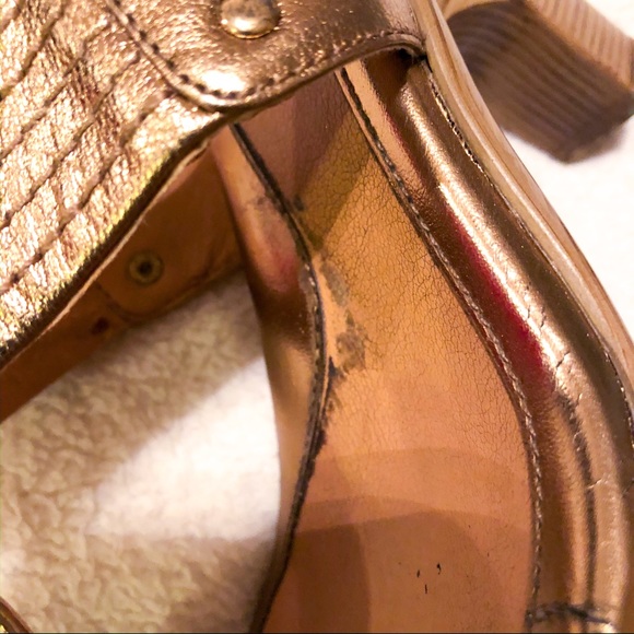 Sofft Leather Metallic Bronze Heeled Sandals 8.5 - Picture 7 of 7